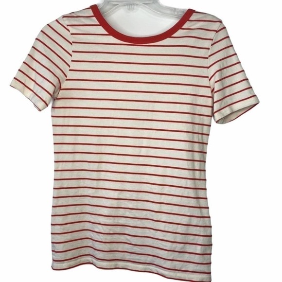 Levi’s Red Striped Back Scoop Tee Short Sleeve Size XSmall - Picture 3 of 8
